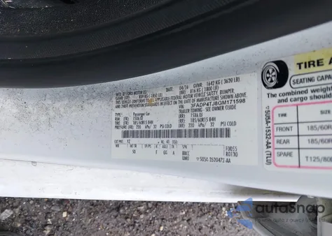 2016 Ford Fiesta S z USA, uszkodzony, nr VIN 3FADP4TJ8GM171598